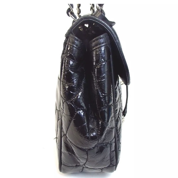 Moschino Classic Black Embossed Leather Chain Shoulder bag - Picture 4 of 11